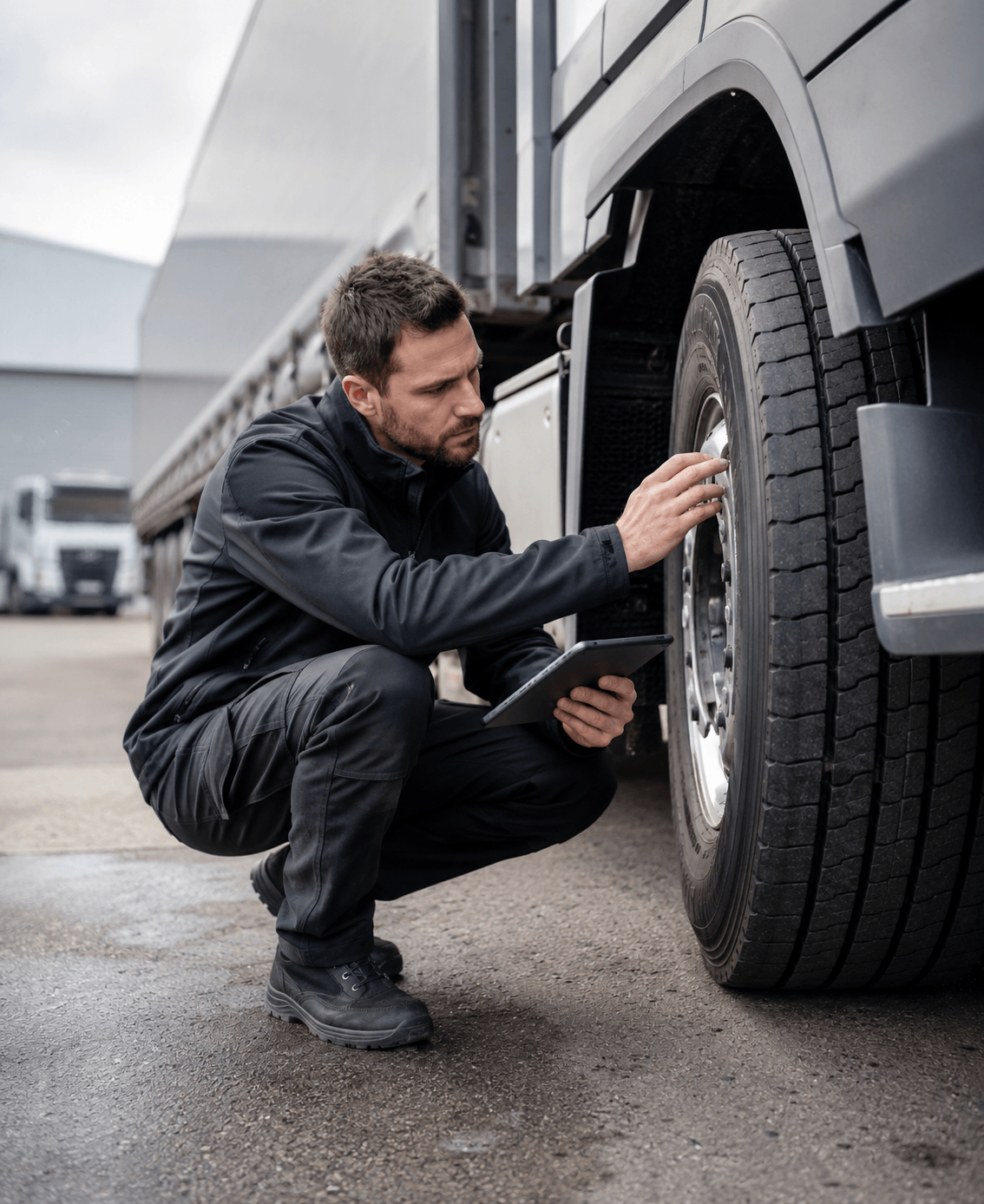 Auditeur OPEX en intervention sur un pneu poids lourd